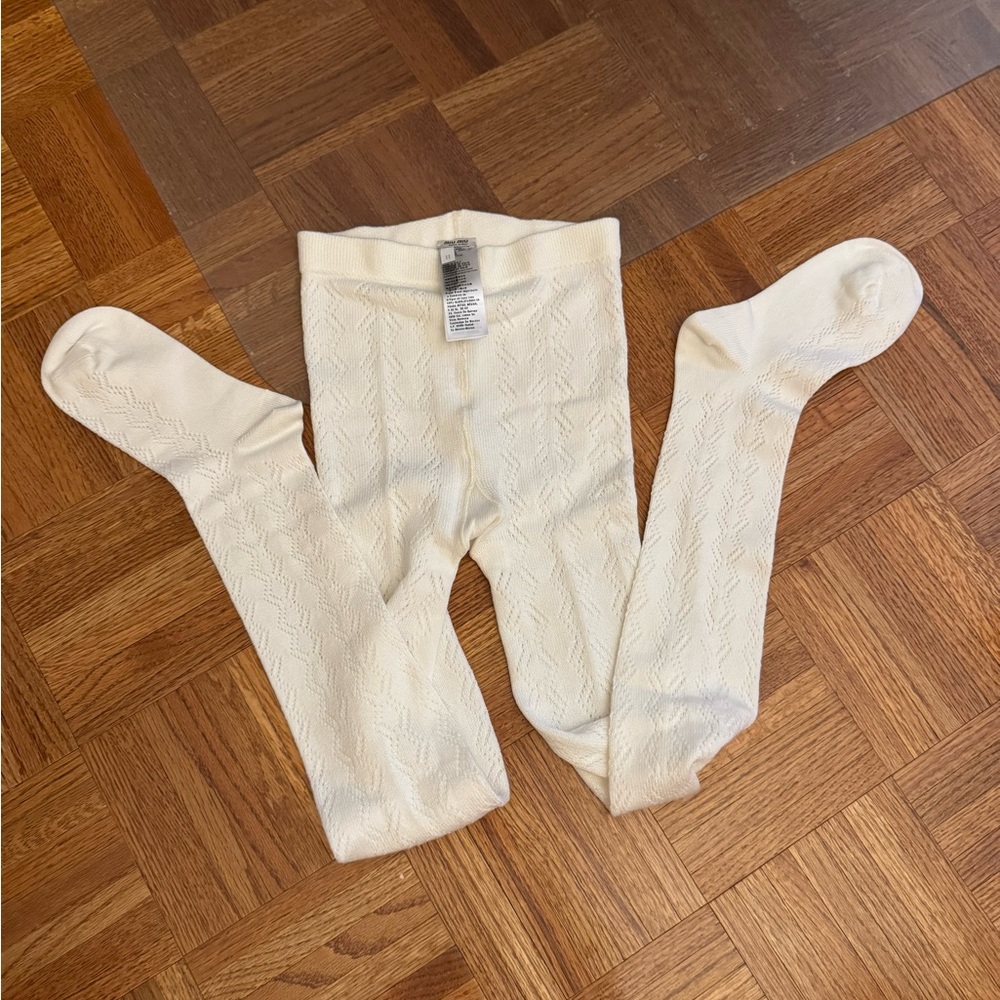 Miu Miu Cream Knit Tights
